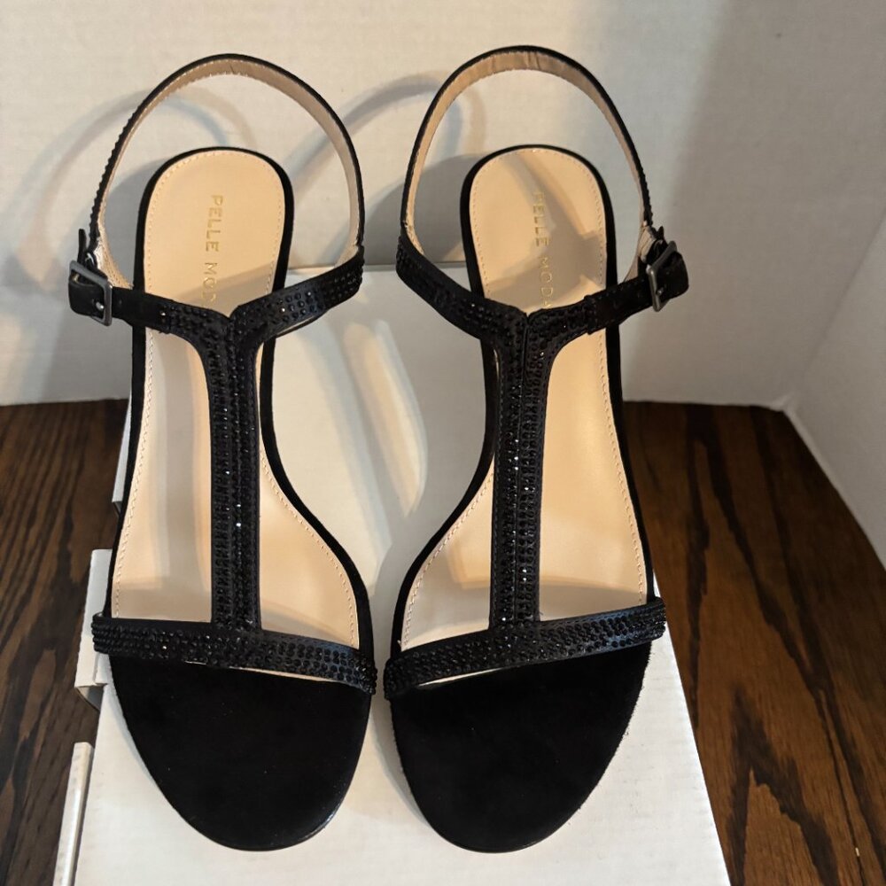 Pelle Moda Black Iya T-Strap kitten heels SZ: 8.5 - Picture 12 of 16